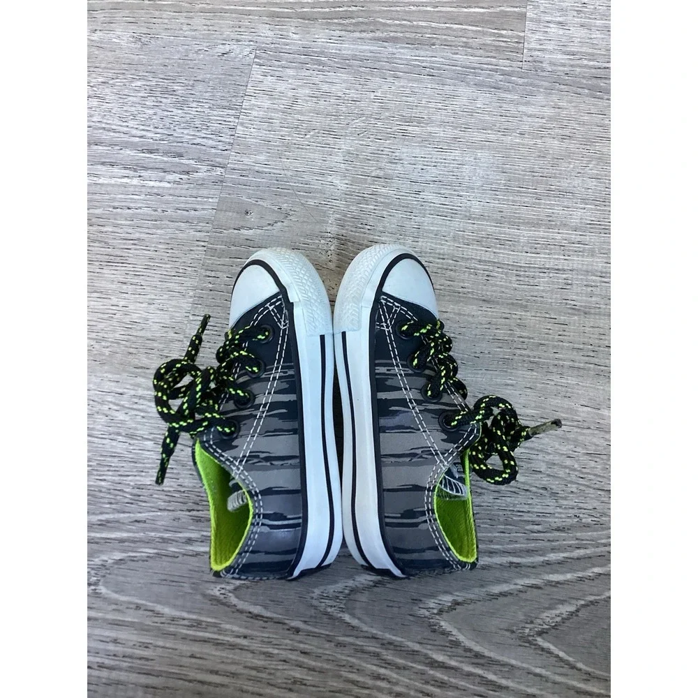 Converse Chuck Taylor All Star Baby 5 Oxford Black/Bold Lime 754410C Dinosaur